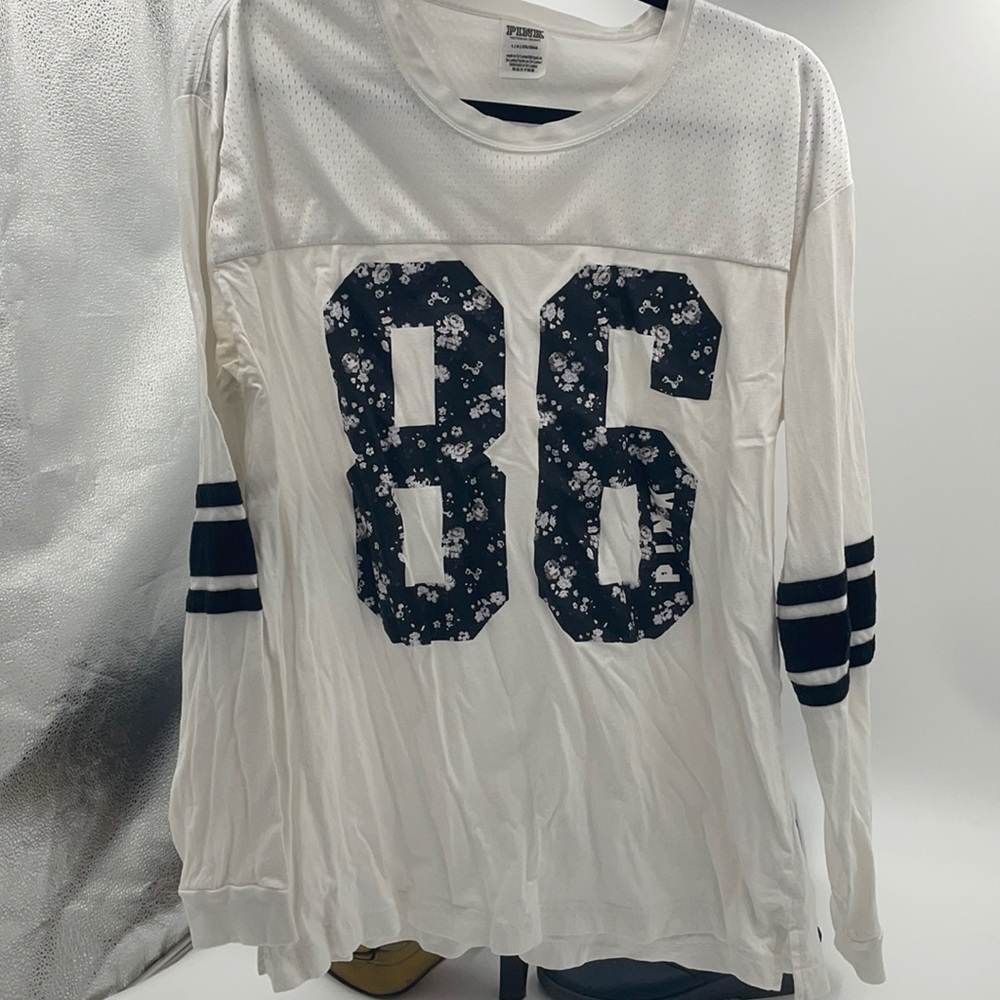 Long Sleeved Pink- Victoria’s Secret #86 White Top